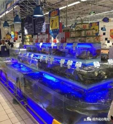 大潤發(西部)水產、干貨區陳列一組水產品展示策略